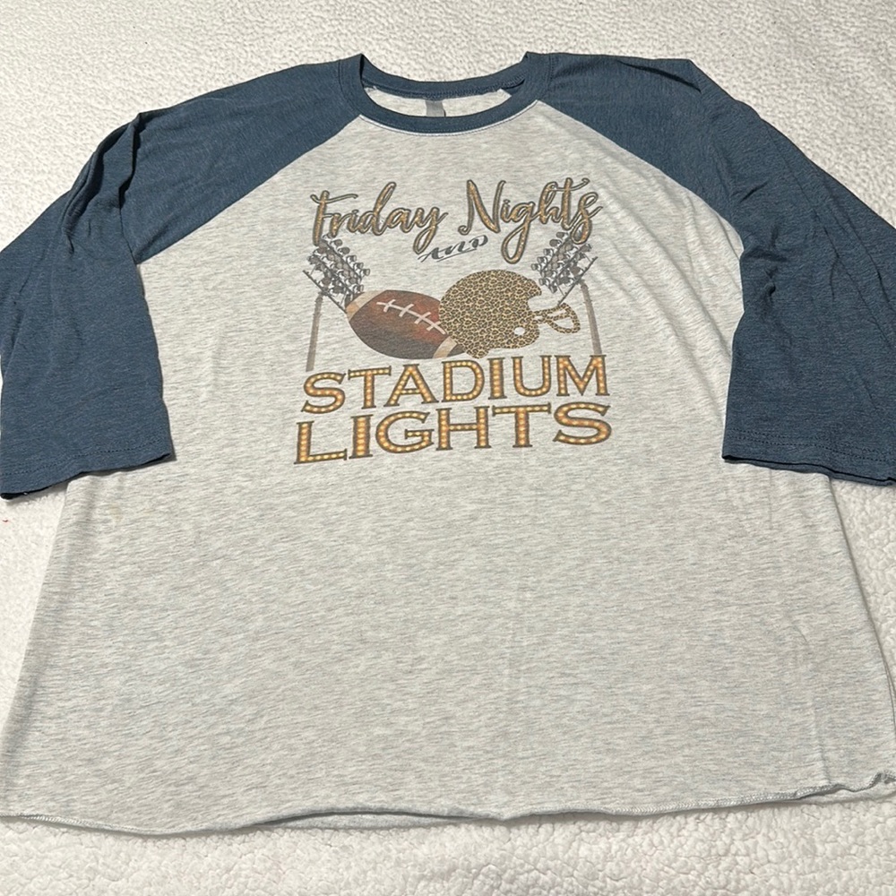 Next Level “Friday Nights & Stadium Lights” Football Shirt, EUC, Size Large